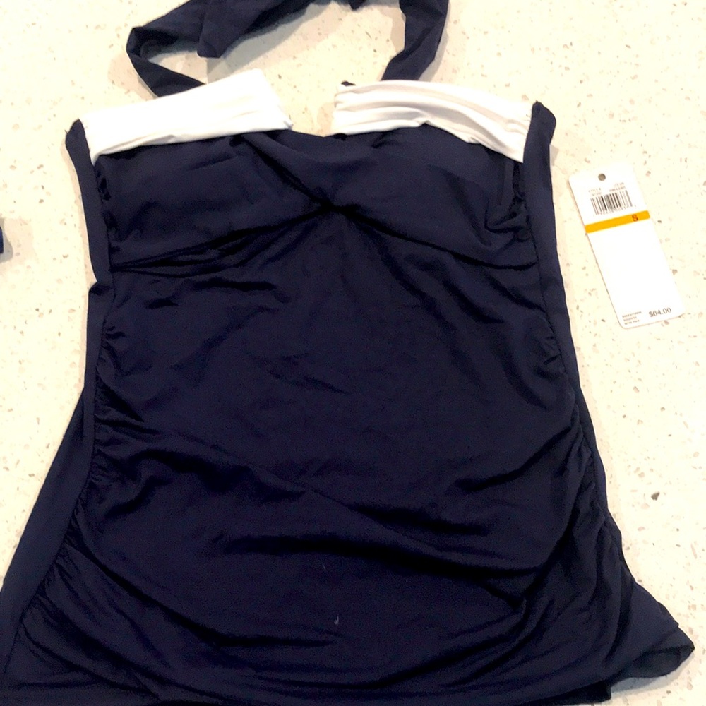 Anne Cole navy swim tankini top